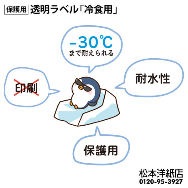 保護用・透明ラベル「冷食用」