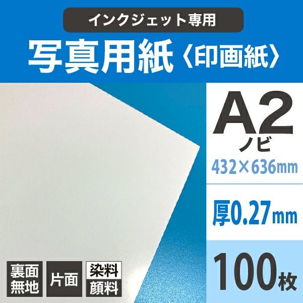 高級写真用紙 印画紙RC 0.27mm A2ノビ(432×636)100枚 プロ大判