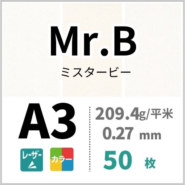 Mr.B 209.4g/平米 A3サイズ50枚 高級塗工紙 カタログ 名刺
